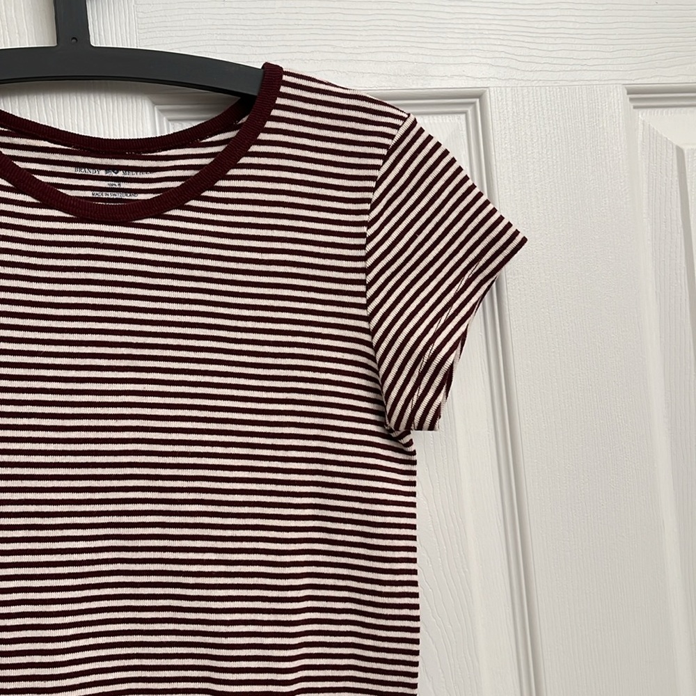 Brandy Melville Red White Striped Tshirt